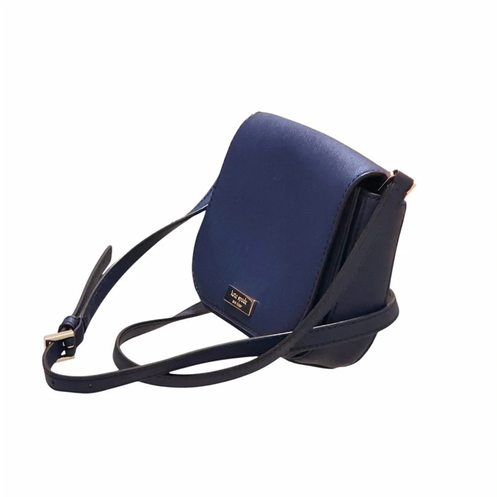Kate Spade Navy Laurel Way Carsen Leather Crossbody Bag Purse Adjustable Strap